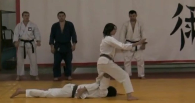 Nadya demonstrating Japanese Ju-Jitsu techniques